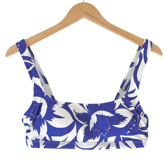 Madewell Blue Floral Second Wave Balconette Women’s Bikini Top - Picture 2 of 6